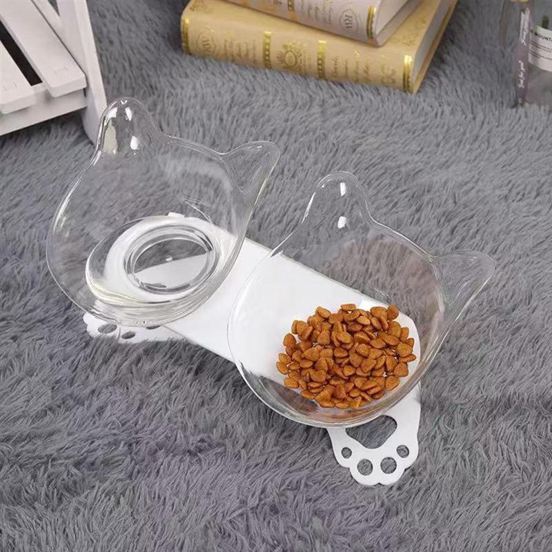 Tilting Bowls For Cats-Paw Print Pad
