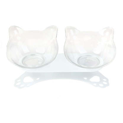 Tilting Bowls For Cats-Paw Print Pad