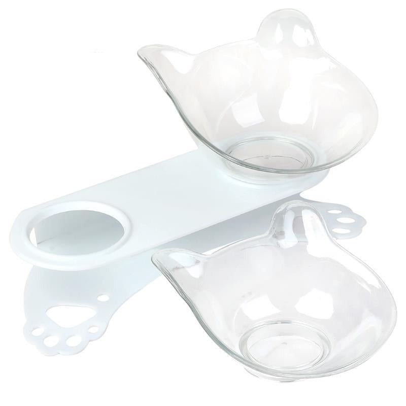 Tilting Bowls For Cats-Paw Print Pad