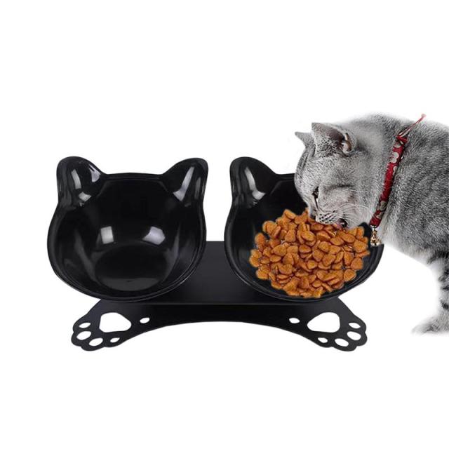 Tilting Bowls For Cats-Paw Print Pad