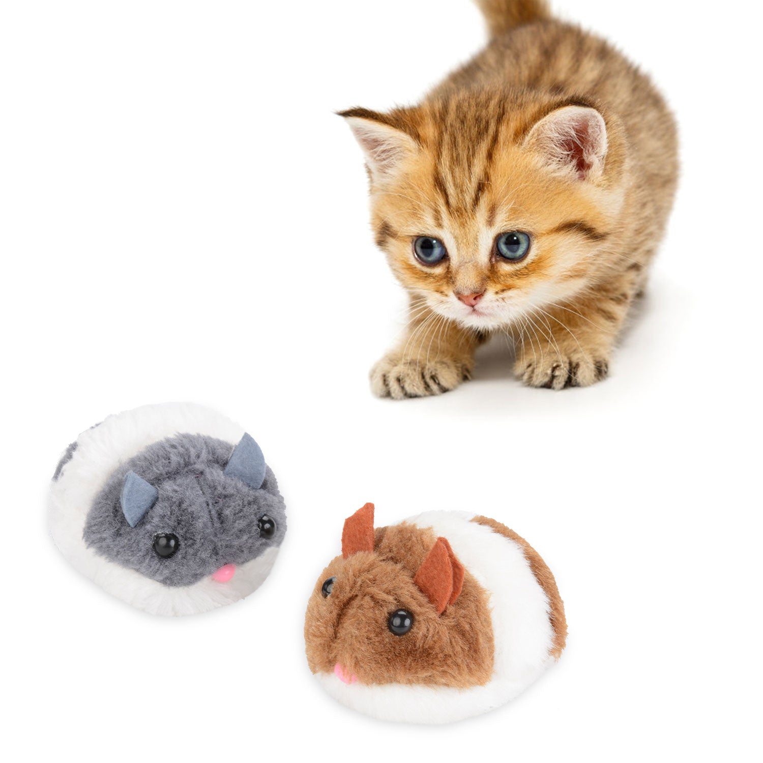 Mice-Shaped Vibrating Toy For Cats-Paw Print Pad