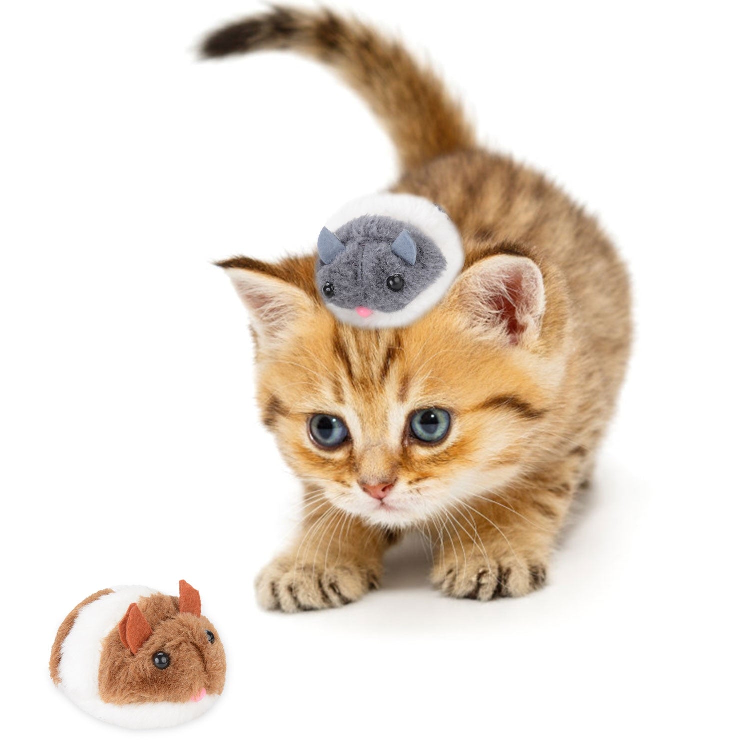 Mice-Shaped Vibrating Toy For Cats-Paw Print Pad
