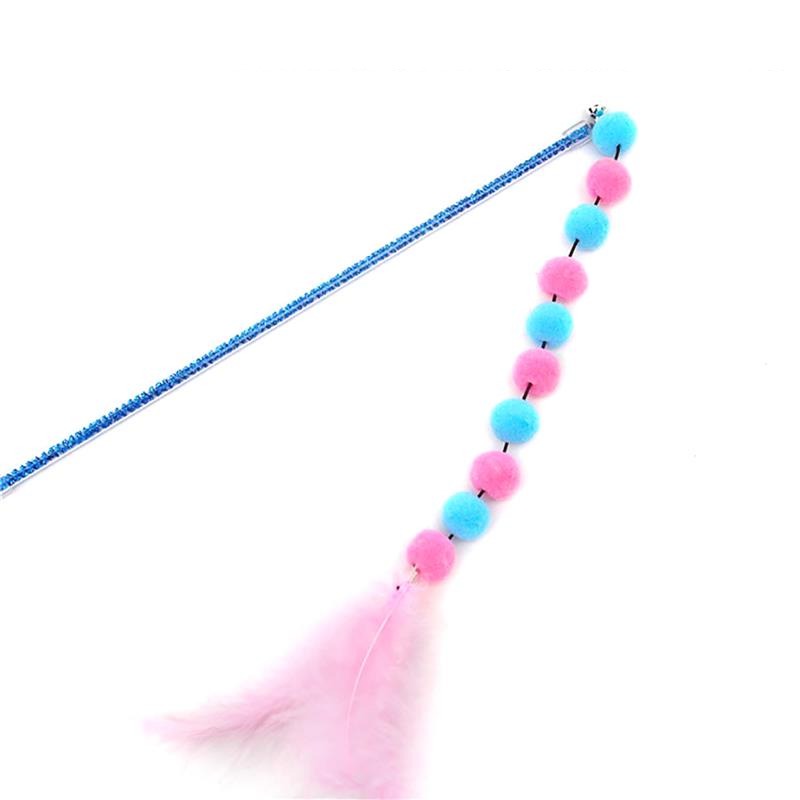 Cat Pom Pom Teaser Toy-Paw Print Pad