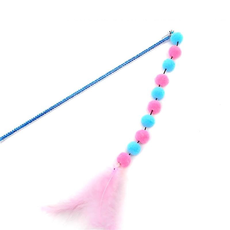 Cat Pom Pom Teaser Toy-Paw Print Pad