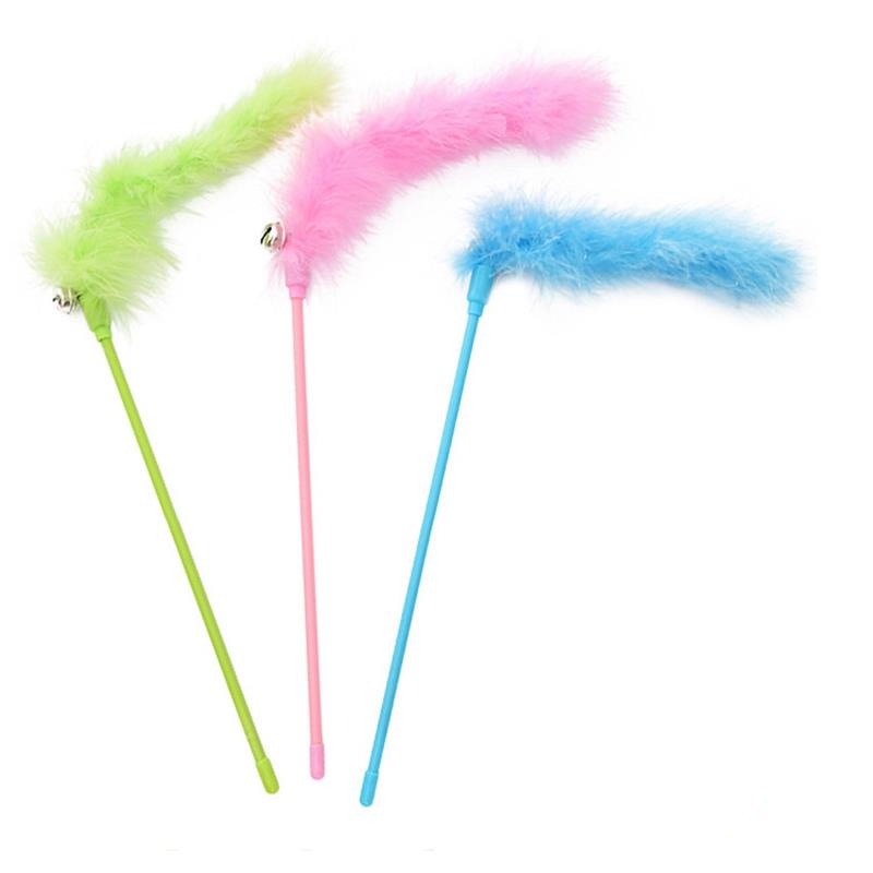 Faux Feather Wand Toys For Cats-Paw Print Pad