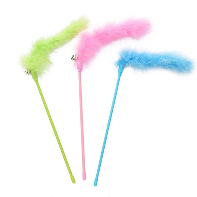 Faux Feather Wand Toys For Cats-Paw Print Pad