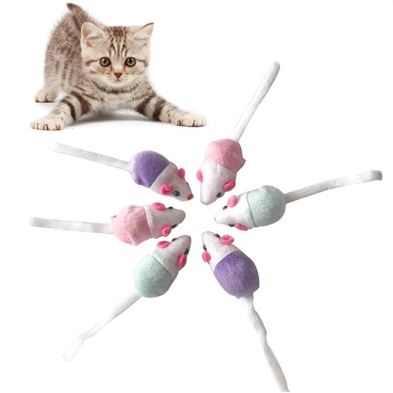 5pcs Mice-Shaped Toy Set For Cat-Paw Print Pad