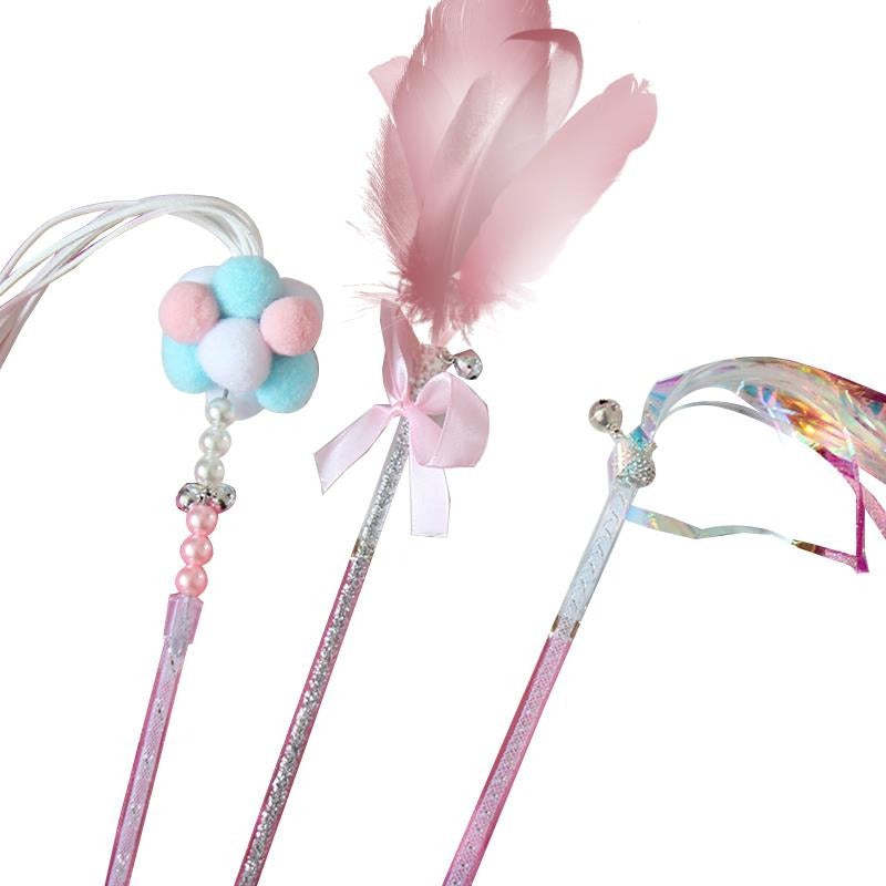 Cat Feather Teaser Toy-Paw Print Pad