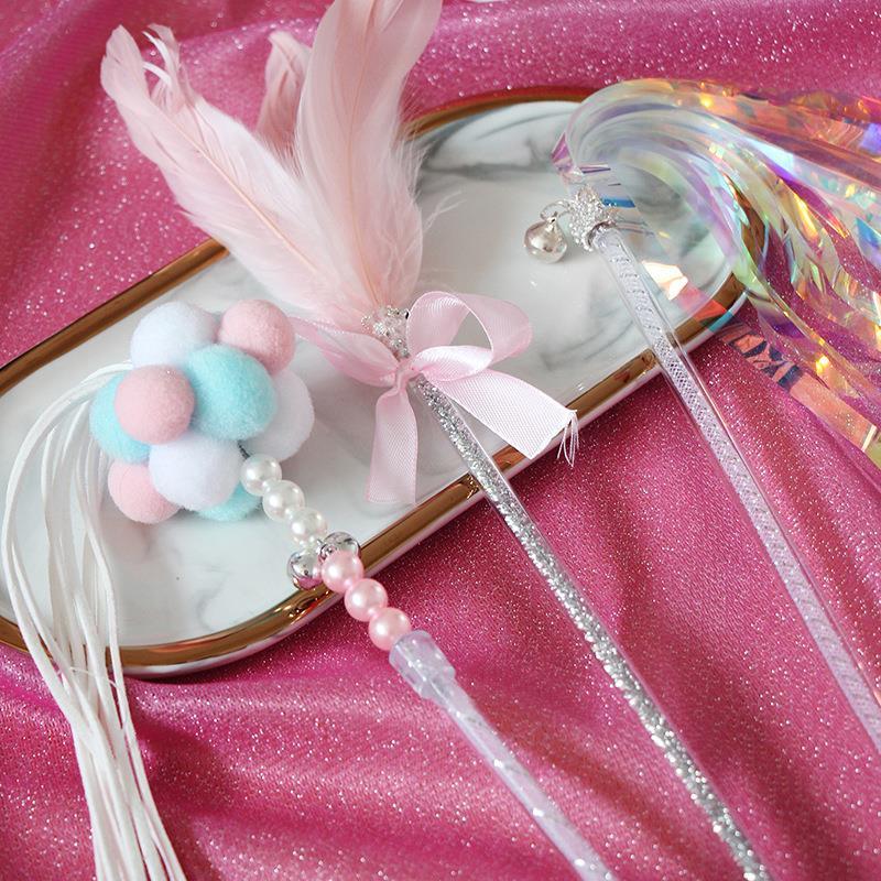 Cat Feather Teaser Toy-Paw Print Pad