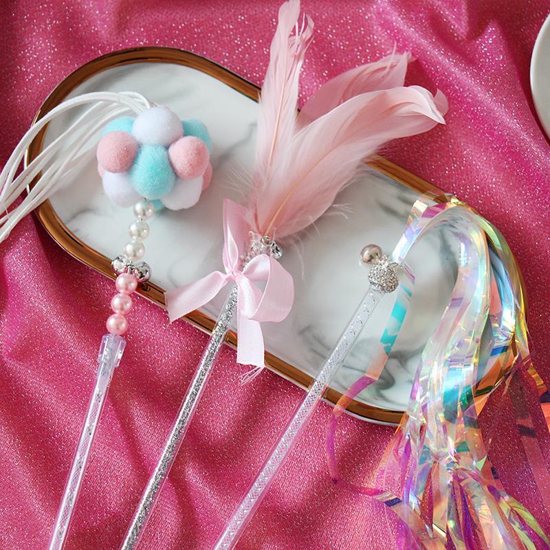 Cat Feather Teaser Toy-Paw Print Pad