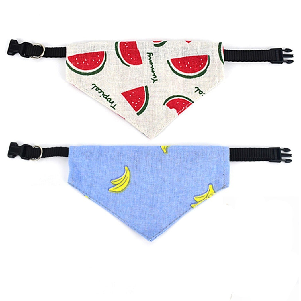 Adjustable Fruit Bandanas for Dogs-Paw Print Pad
