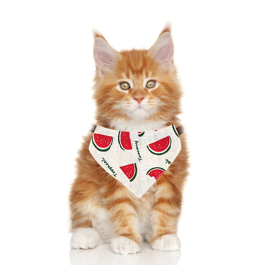 Adjustable Fruit Bandanas for Dogs-Paw Print Pad