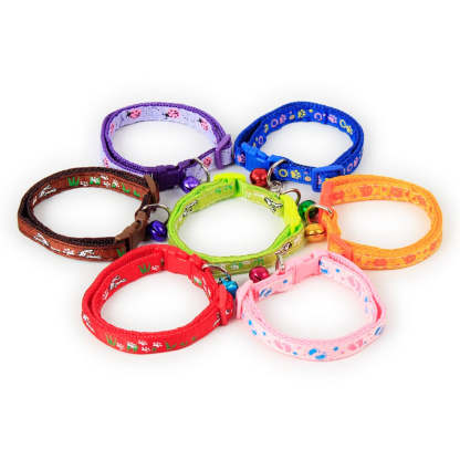 3Pcs Adjustable Collar With Bell for Cat-Paw Print Pad