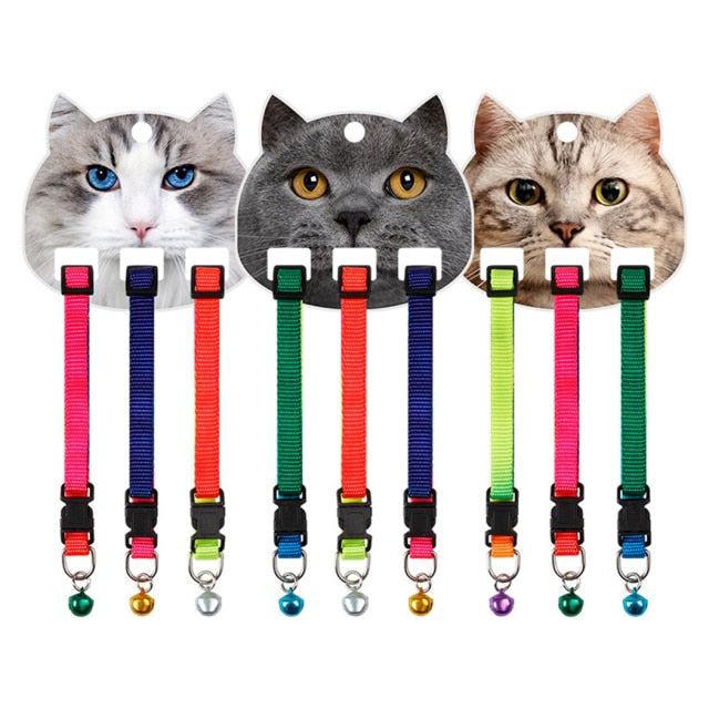 3Pcs Adjustable Collar With Bell for Cat-Paw Print Pad