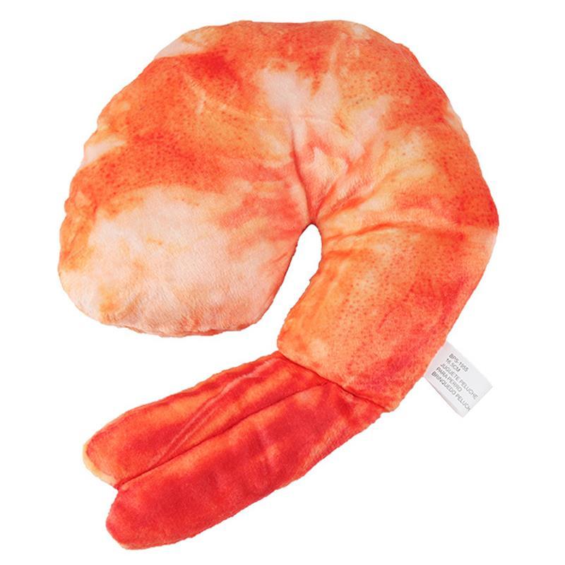 Shrimp-Shaped Squeaky Toy for Cat-Paw Print Pad