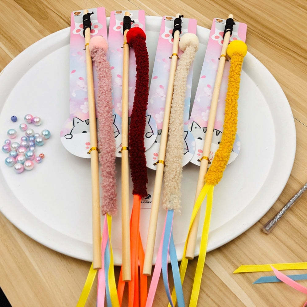 Cat Teasing Wand Toy-Paw Print Pad