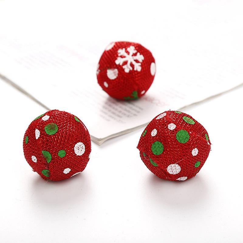 Christmas Catnip Toy Ball-Paw Print Pad