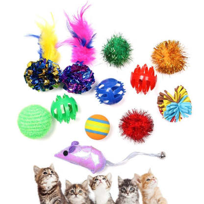 12 Piece Random Ball Set for Cat-Paw Print Pad