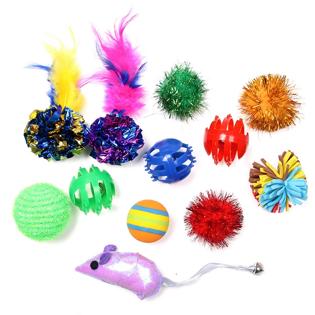 12 Piece Random Ball Set for Cat-Paw Print Pad