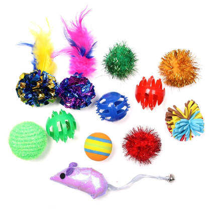 12 Piece Random Ball Set for Cat-Paw Print Pad