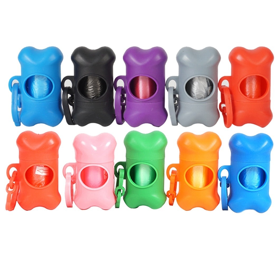 10pcs Waste Bag & Dispenser For Dog-Paw Print Pad