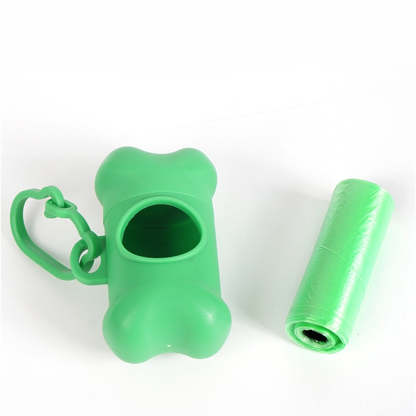 10pcs Waste Bag & Dispenser For Dog-Paw Print Pad