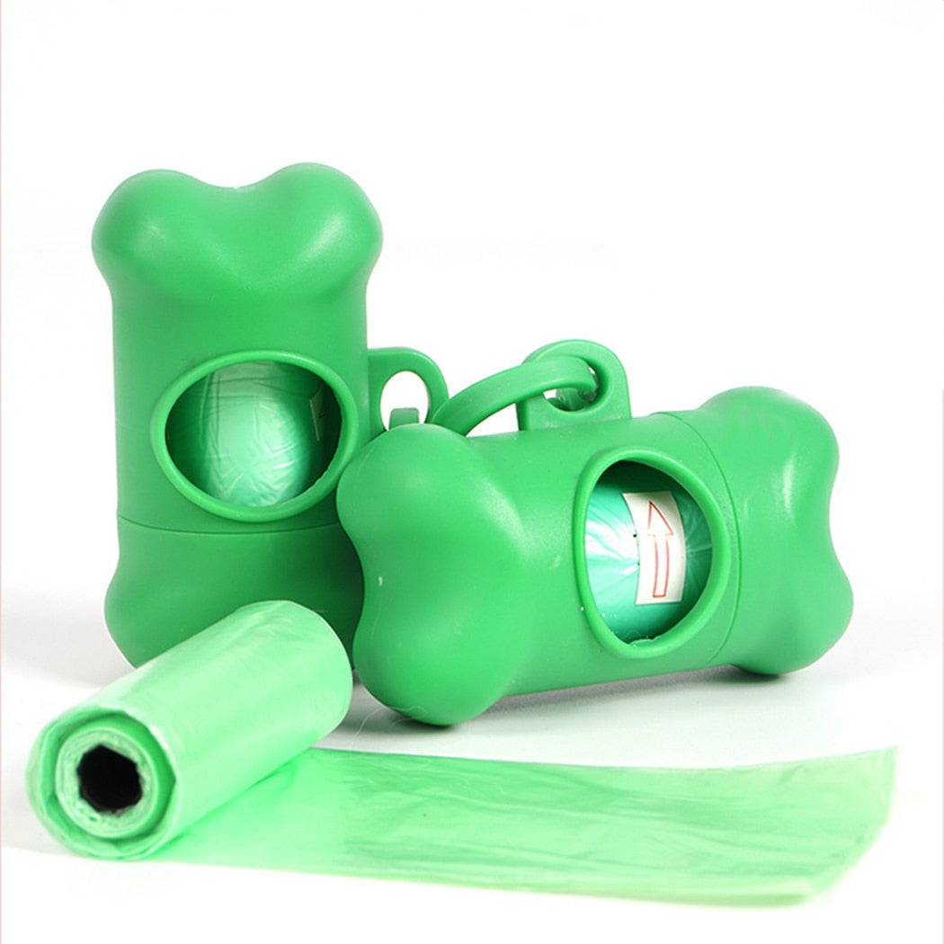 10pcs Waste Bag & Dispenser For Dog-Paw Print Pad