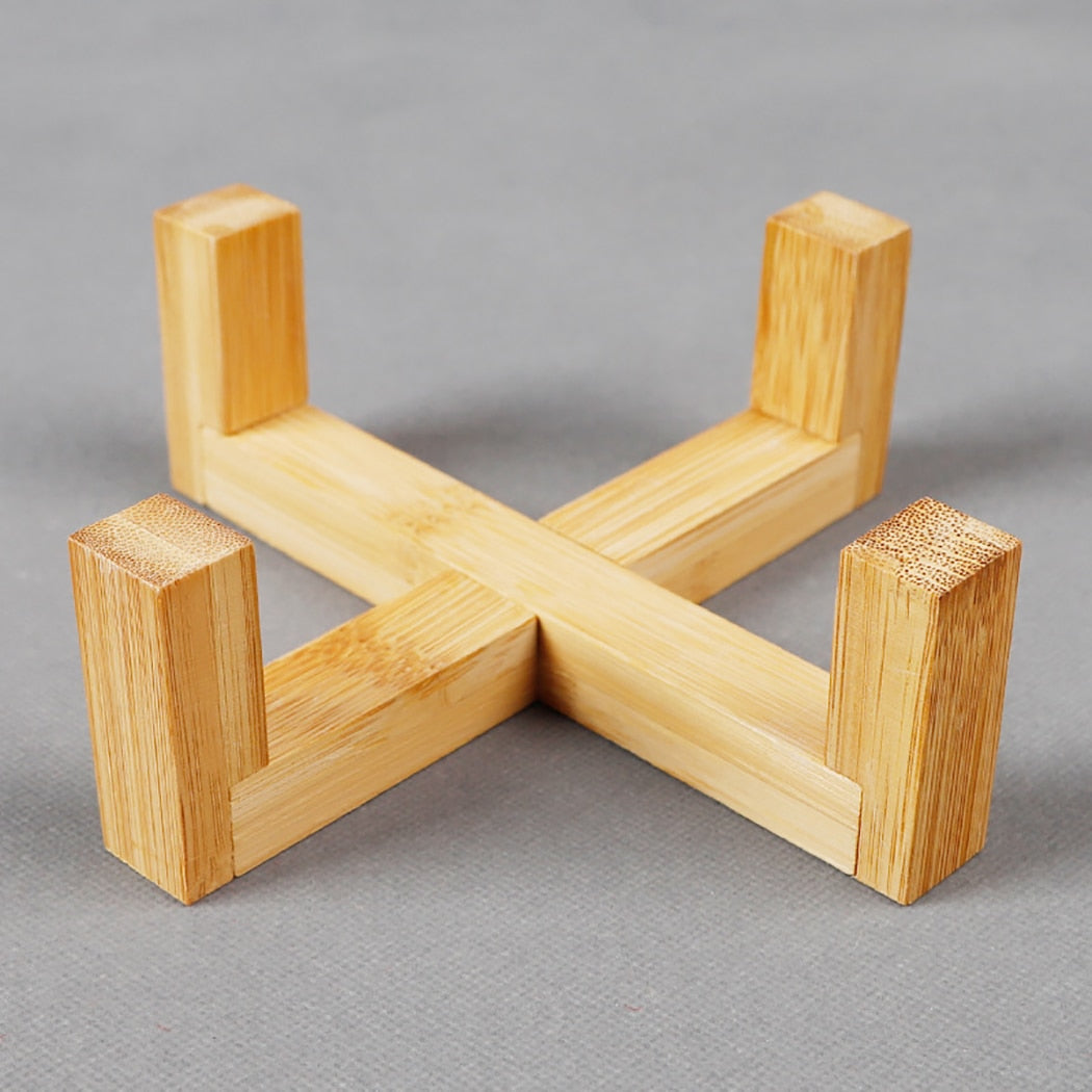 Ceramic Food Bowls With a Bamboo Frame-Paw Print Pad