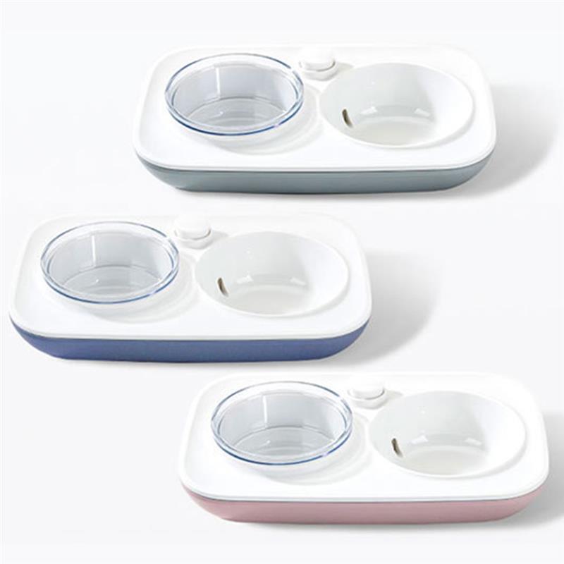 2 In 1 Pet Food Bowls For Dog-Paw Print Pad