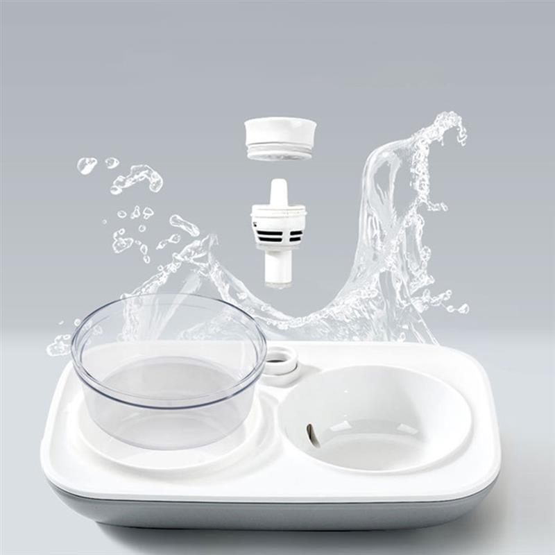 2 In 1 Pet Food Bowls For Dog-Paw Print Pad