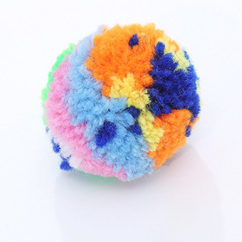 6 Piece Colorful Plush Cat Toys-Paw Print Pad