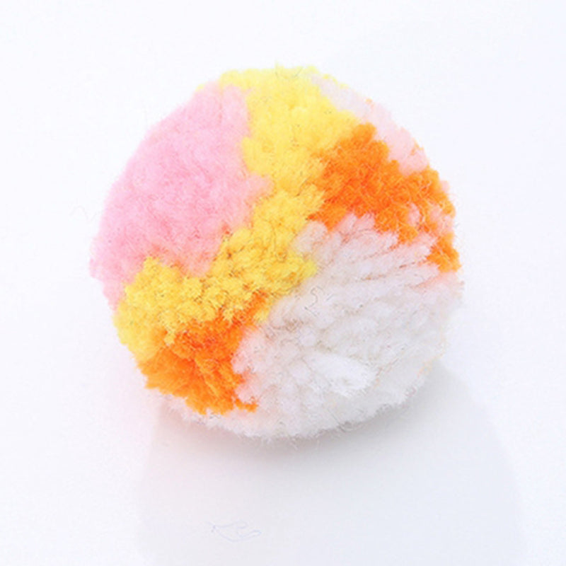 6 Piece Colorful Plush Cat Toys-Paw Print Pad