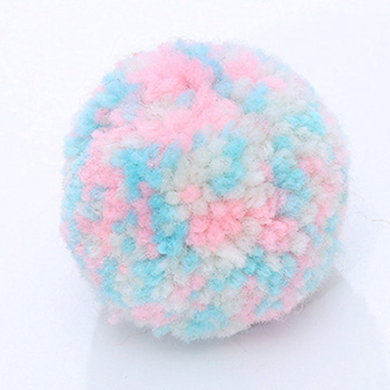 6 Piece Colorful Plush Cat Toys-Paw Print Pad