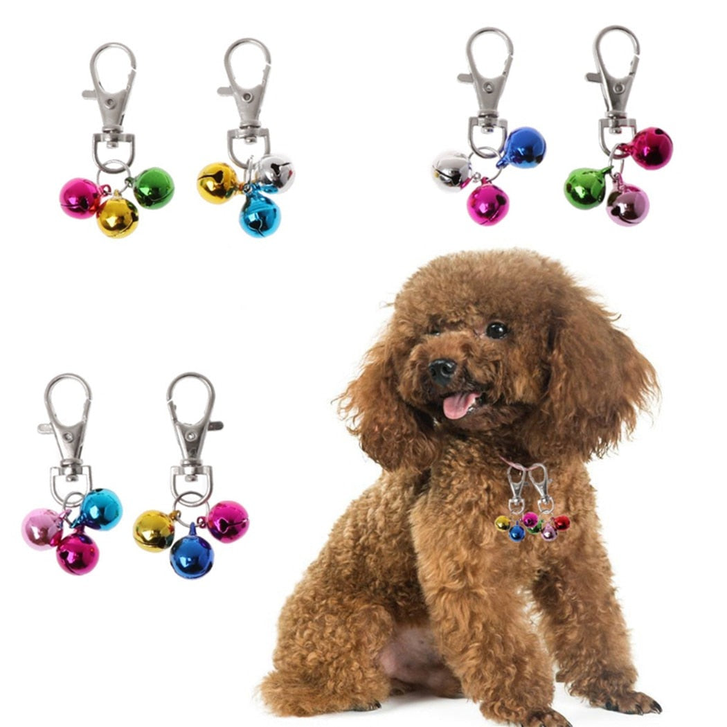 6 Piece Bell Collar Set For Dogs-Paw Print Pad