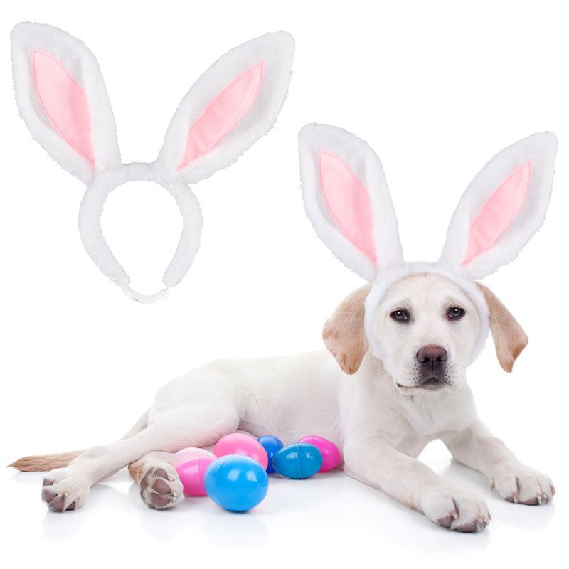 Bunny Ears Headband For Dog-Paw Print Pad