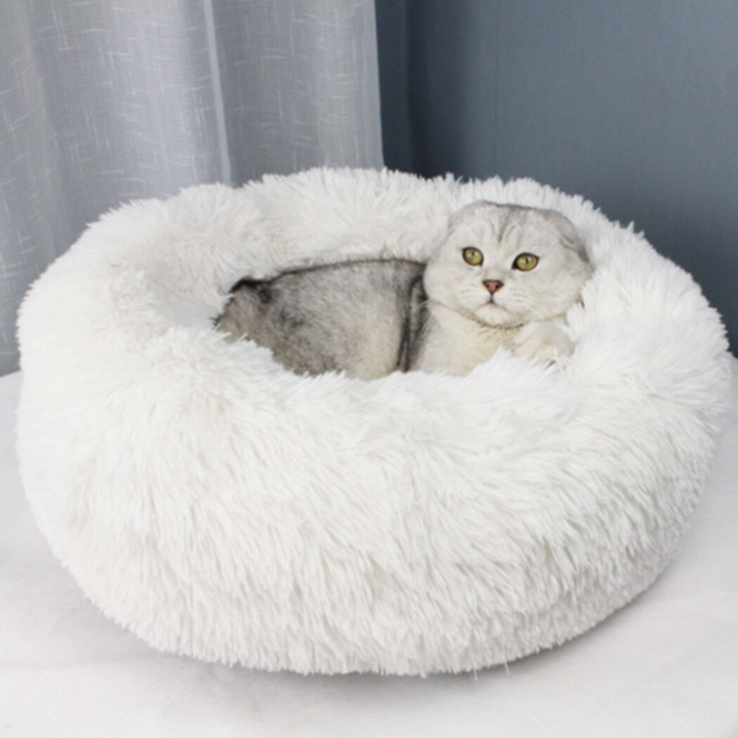 Plush Beds For Cats-Paw Print Pad