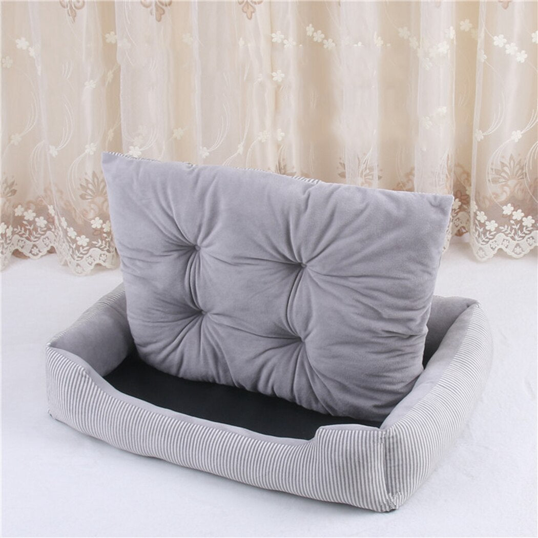 Square Plush Beds For Dogs-Paw Print Pad