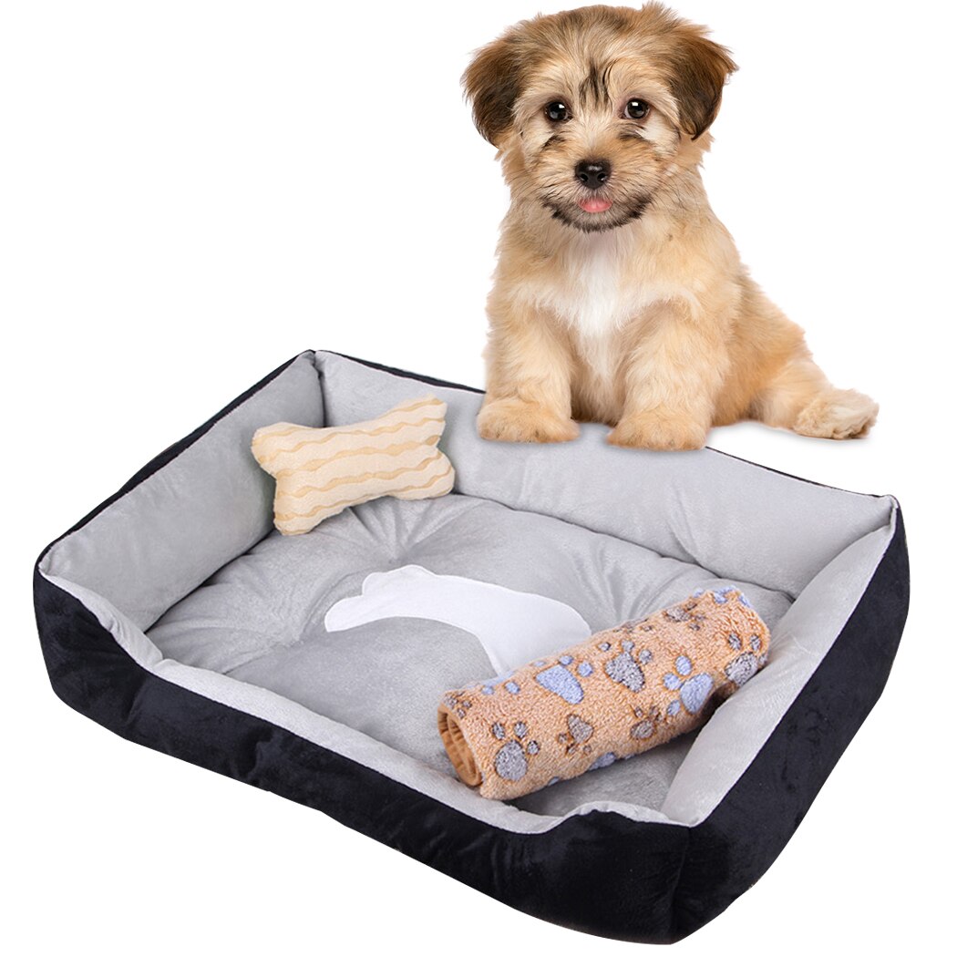 Non-Slip Washable Beds For Dogs-Paw Print Pad