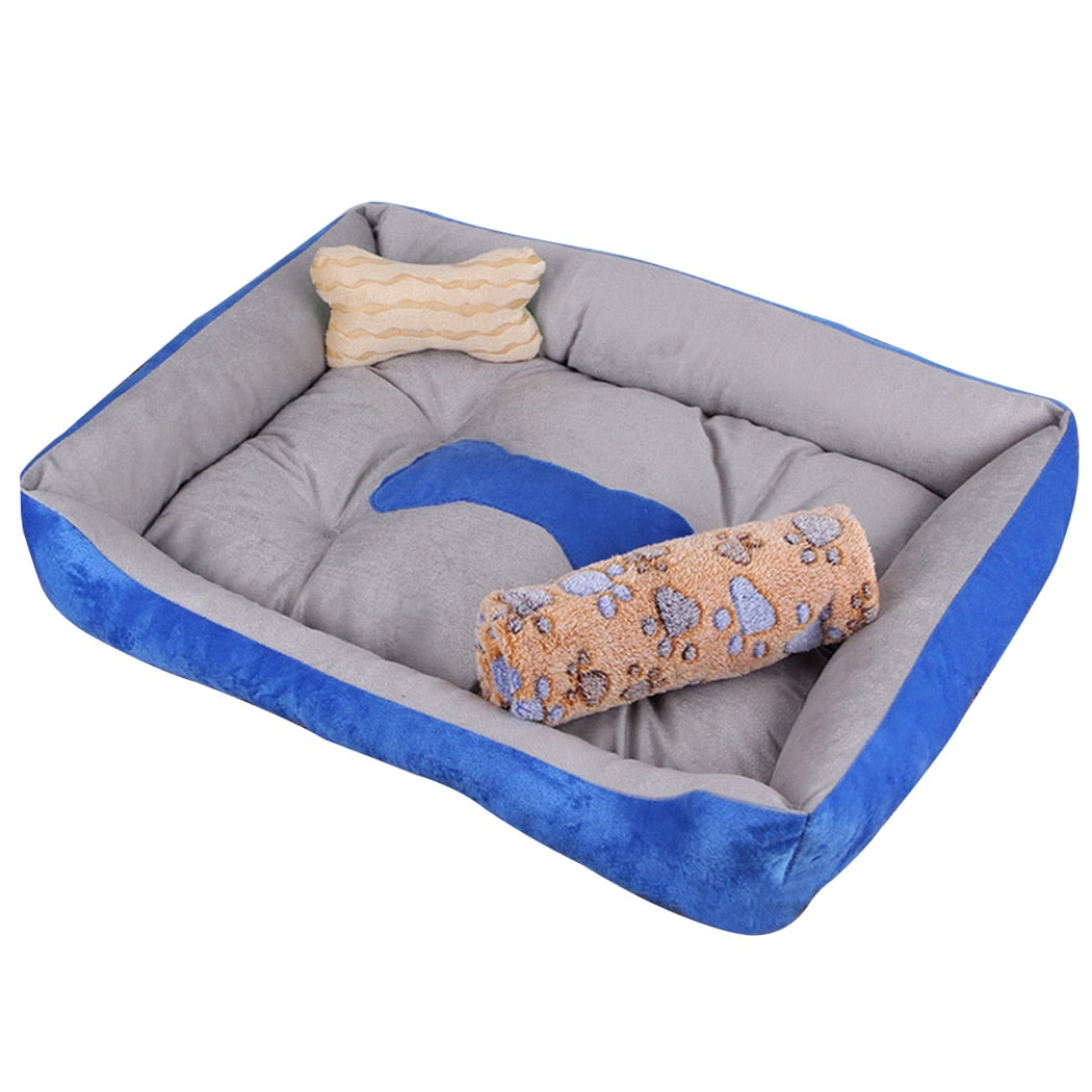 Non-Slip Washable Beds For Dogs-Paw Print Pad