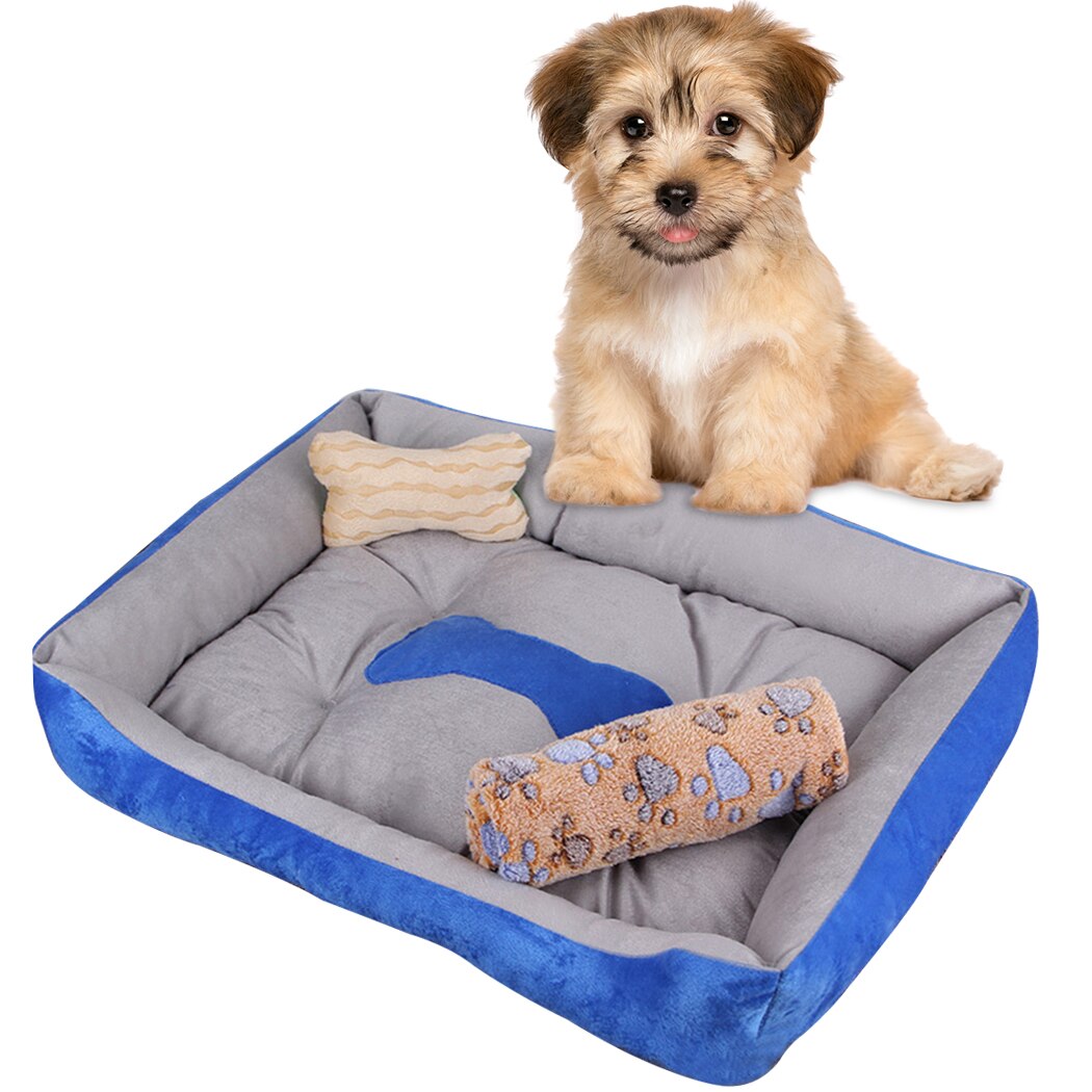Non-Slip Washable Beds For Dogs-Paw Print Pad