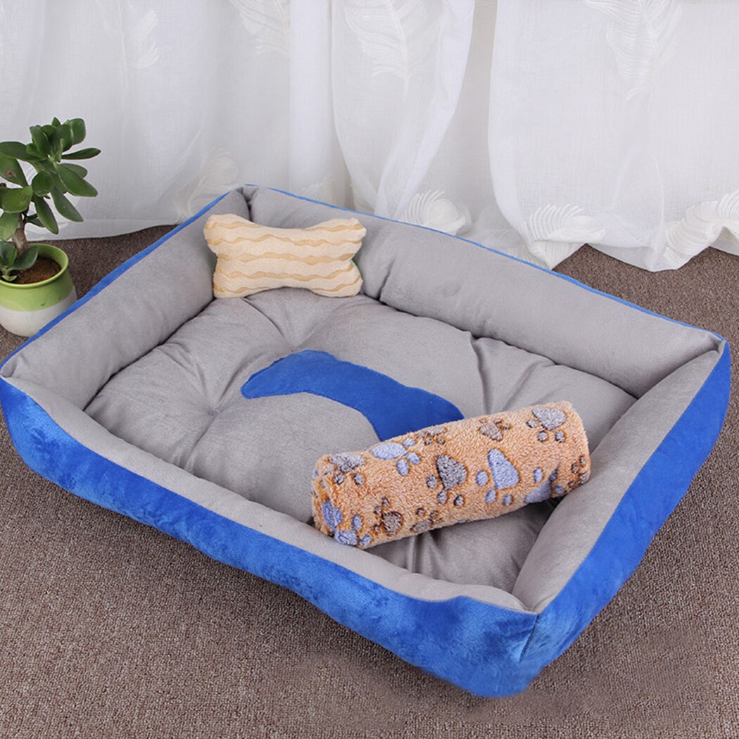 Non-Slip Washable Beds For Dogs-Paw Print Pad