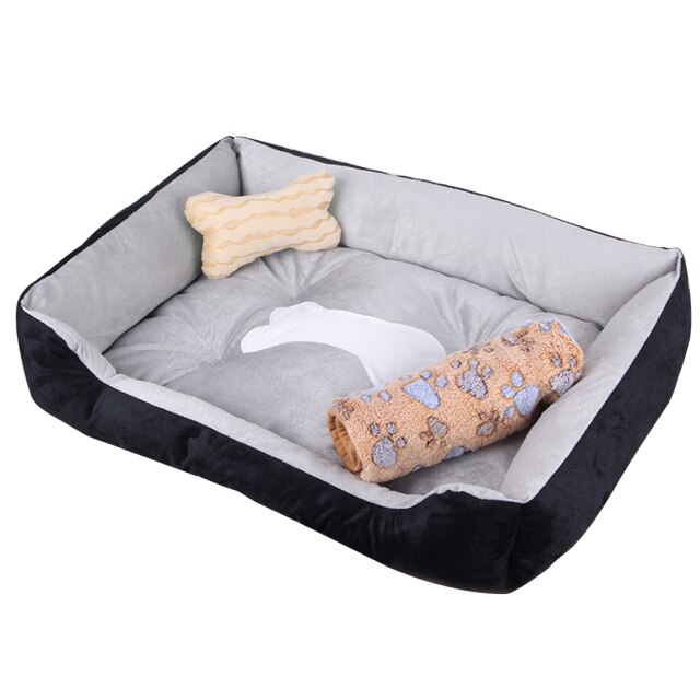 Non-Slip Washable Beds For Dogs-Paw Print Pad