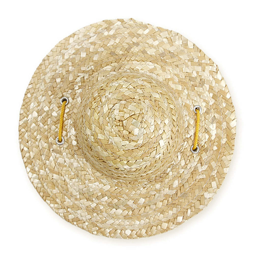 Adjustable Straw Hat For Dogs-Paw Print Pad