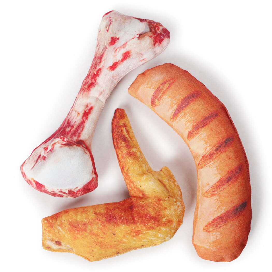 Grilled Food-Shaped Chew Toys-Paw Print Pad
