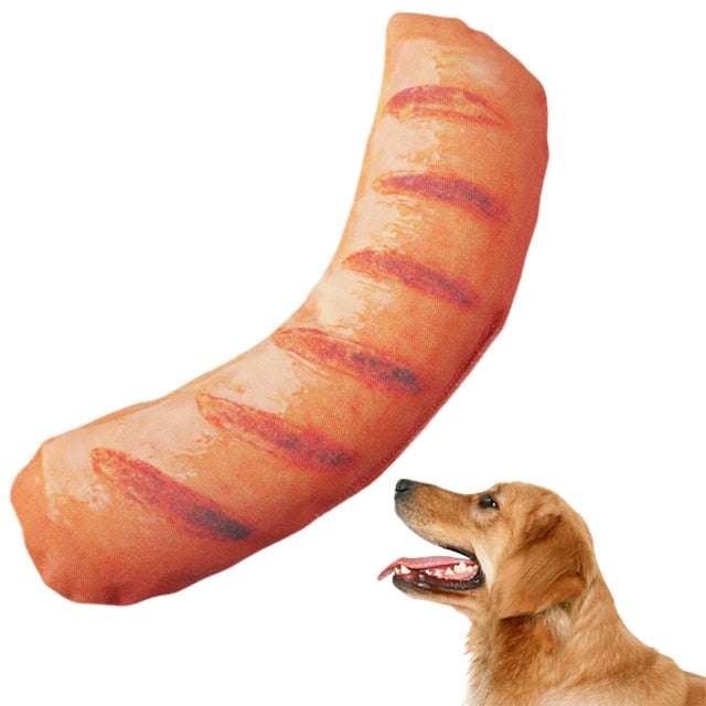 Grilled Food-Shaped Chew Toys-Paw Print Pad