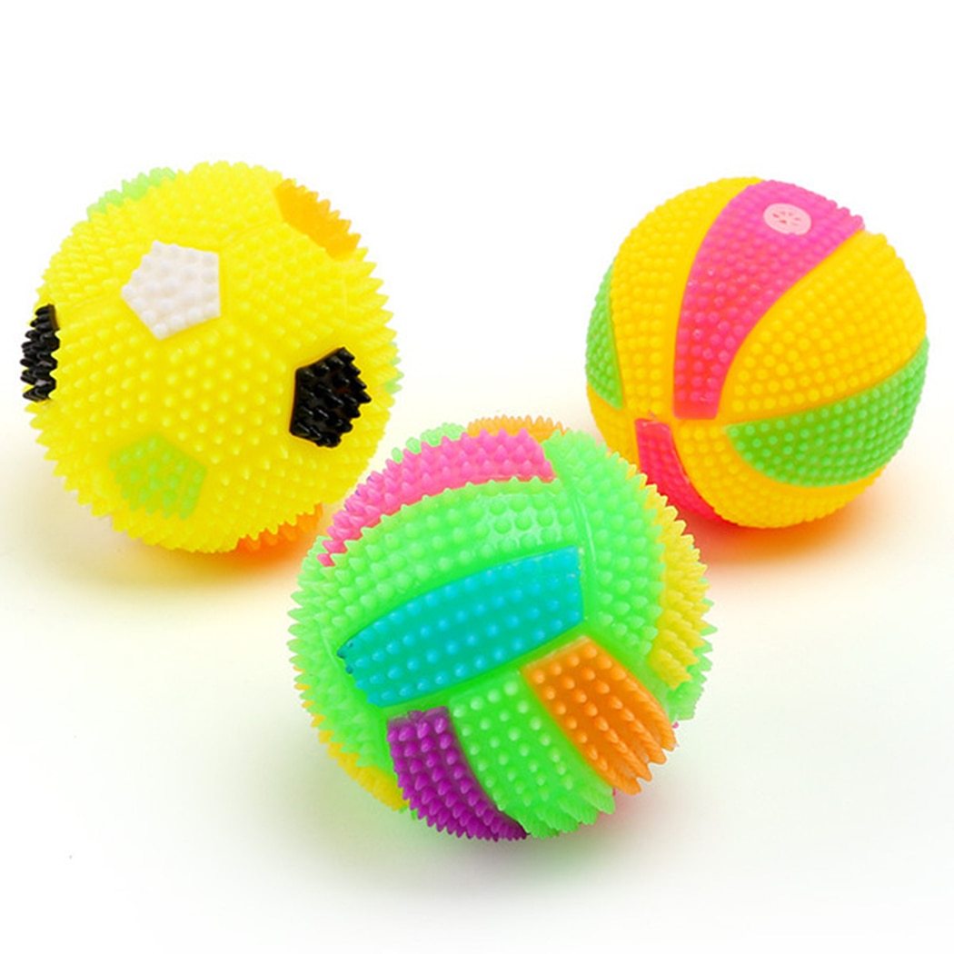 3 Piece LED Dog Ball Set-Paw Print Pad