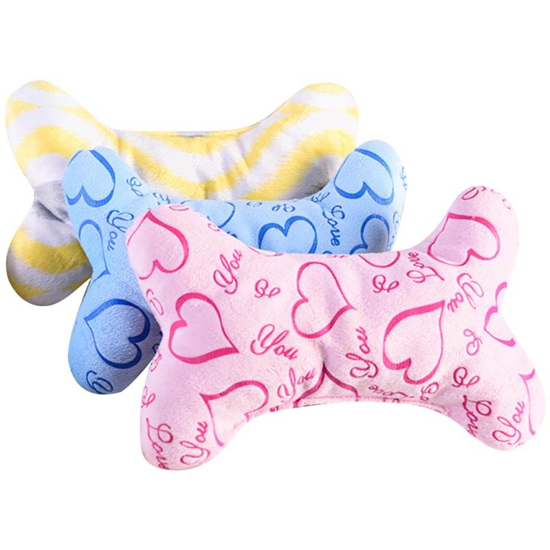 3 Piece Bone-Shaped Toy Set For Dogs-Paw Print Pad
