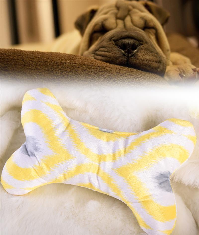 3 Piece Bone-Shaped Toy Set For Dogs-Paw Print Pad