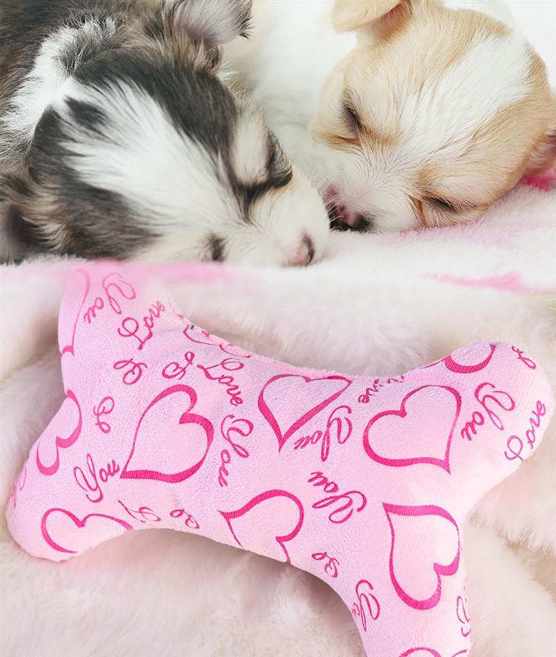 3 Piece Bone-Shaped Toy Set For Dogs-Paw Print Pad