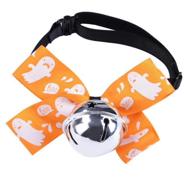 Halloween Collar With Bell For Cats-Paw Print Pad